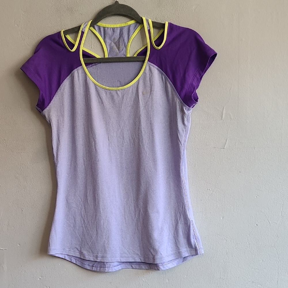 Women's medium Nike dri-fit purple heather workout tank top shirt tee t-shirt